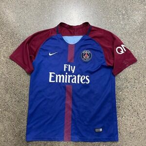 Nike 2017-18 Neymar Jr. PSG Blue Football Soccer Jersey Shirt (Size M)